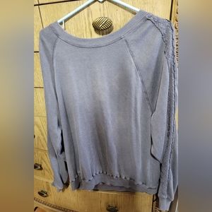 Gray Sweater with Floral Detail XXL